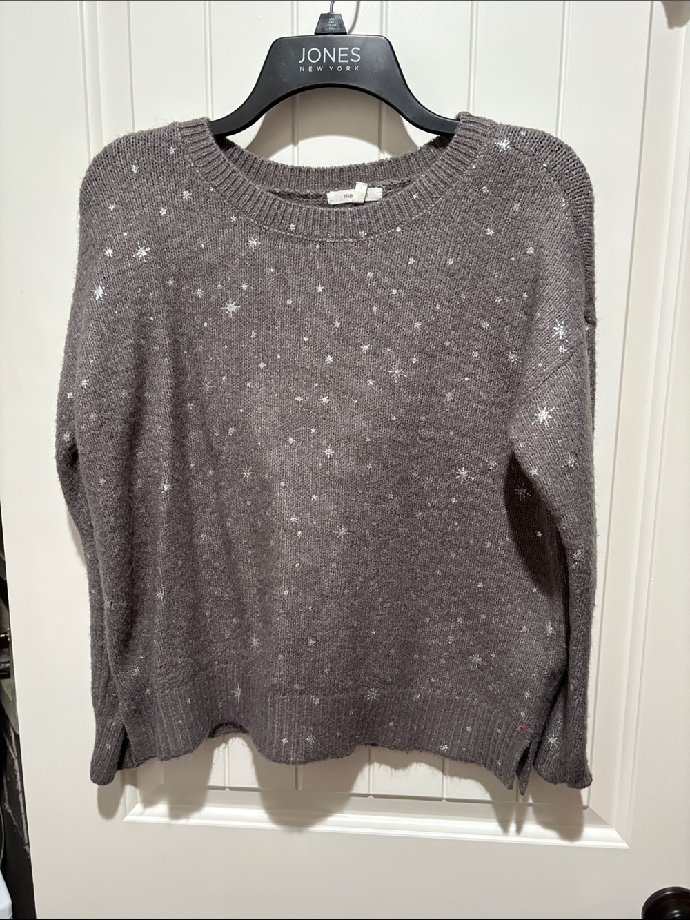 Maurices Gray Crewneck Sweater with Star Accent